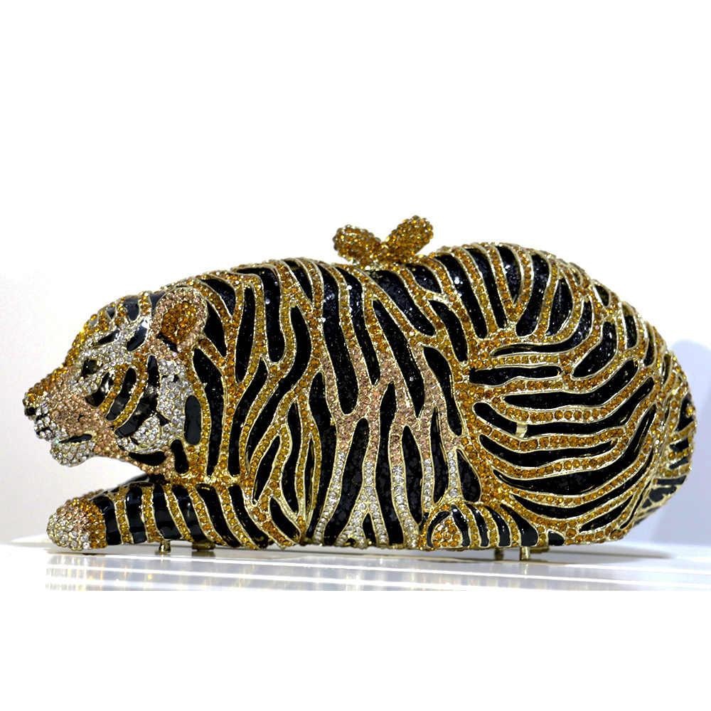 Crystal tiger clutch